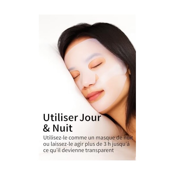 Masque Collagène Nuit Visage | Bio-Collagène Hydrogel | Soin Nuit Hydratant & Repulpant | Masque Coréen Glass Skin | Minimise