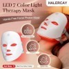 Masque Visage Éclairage Beauté, Soin Visage Portable avec 7 Couleurs, Masque pour Routine de Soins à Domicile et Maquillage,m