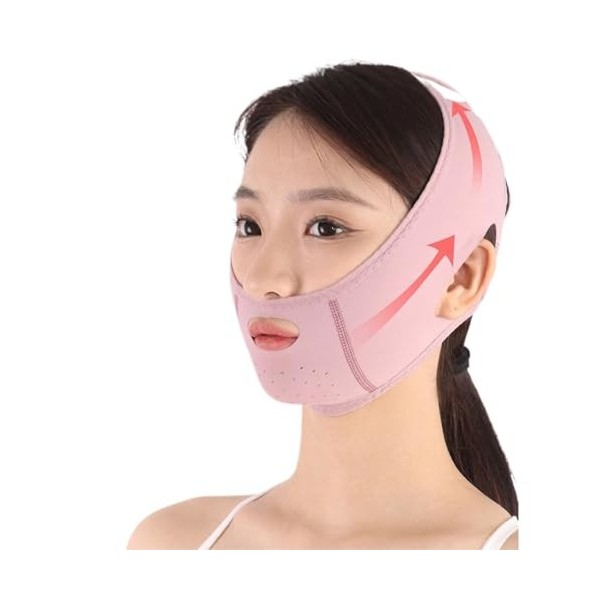 Masque Lifting Visage en Graphène - Gaine Visage Anti Double Menton & Bandes Menton Adjustable, Léger Respirant pour Tous Typ