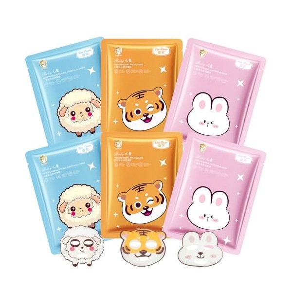 18 Masques en Feuille, Masque visage hydratant aux extraits de fruits et de plantes, Soin Coréen pour le Visage avec Ingrédie...