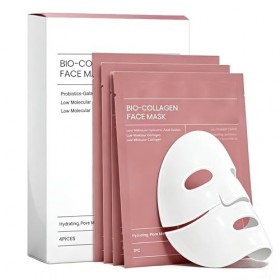 Masque collagène Bio, Bio Collagen Face Mask, Masque Collagene Visage,Hydratant & Anti-Âge, réduit les rides, minimise les po
