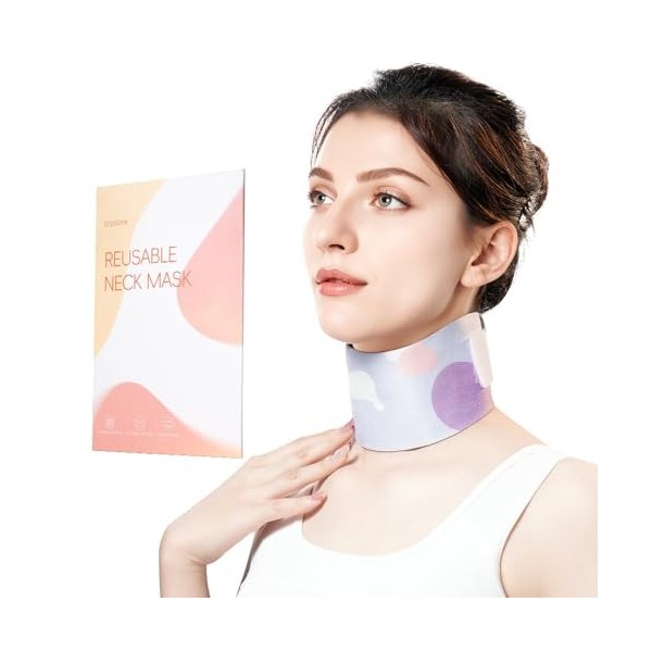 Cryslora Patchs de cou réutilisables en silicone - Masque réglable pour le cou - Masque lavable et anti-plis pour la cuisse e