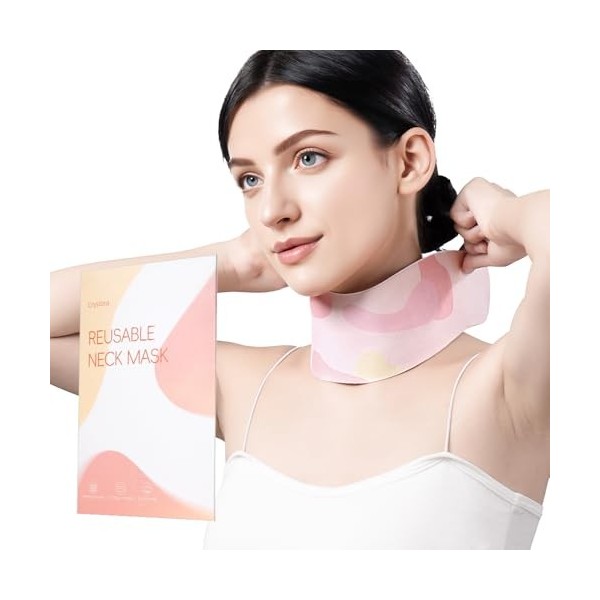 Cryslora Patchs de cou réutilisables en silicone - Masque réglable pour le cou - Masque lavable et anti-plis pour la cuisse e