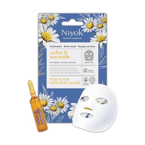 Niyok Masque tissu hydratant – Effet fraîcheur immédiat avec acide hyaluronique & aloe vera Hydrate & Refresh | Masque visage...