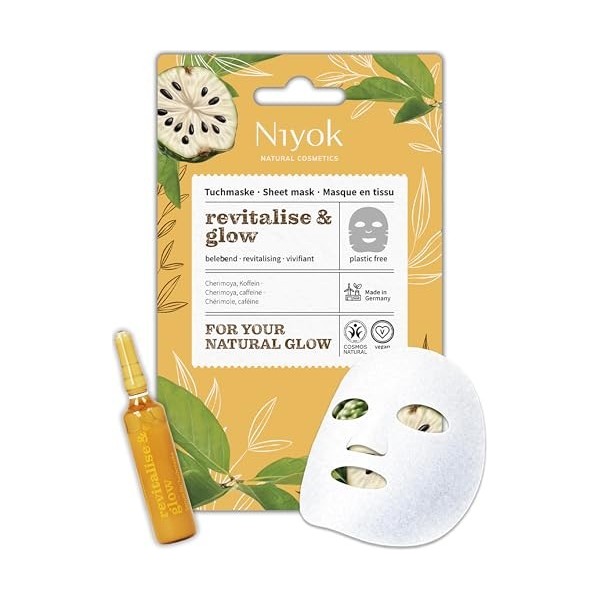 Niyok Masque tissu hydratant – Effet fraîcheur immédiat avec acide hyaluronique & aloe vera Hydrate & Refresh | Masque visage...