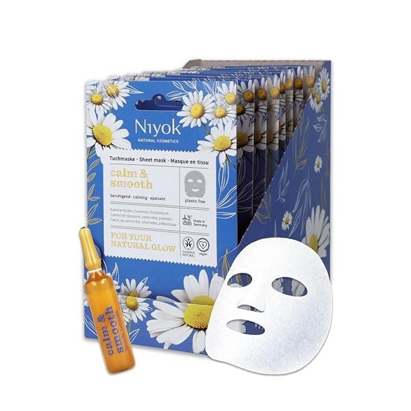 Niyok Masque tissu hydratant – Effet fraîcheur immédiat avec acide hyaluronique & aloe vera Hydrate & Refresh | Masque visage...