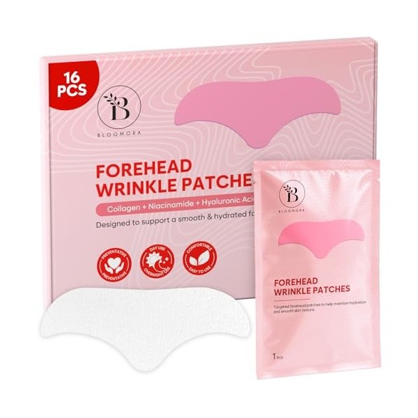 Patch Anti Rides Front Nuit – Patch Anti Rides Visage Lissant avec Acide Hyaluronique, Peptides & Collagène – Soin Hydrogel A