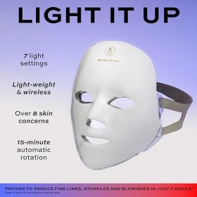 Revolution Pro Miracle LED Face Mask, Masque LED rouge & bleu, 90 lumières, améliore texture & éclat de la peau