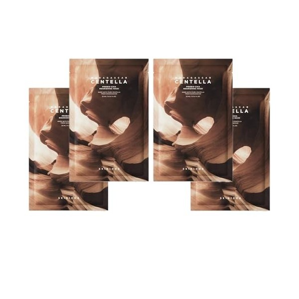 SKIN1004 Madagascar Centella Pro-Bio Cica Masque Visage Nourrissant – Lot de 4 Masques Tissu 23 ml – Apaisant & Hydratant – P