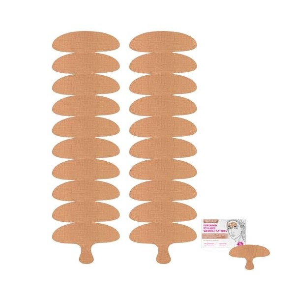 20 Patchs Antirides, Bande Lifting Visage, Prédécoupés Patchs Antirides Patch Frontaux, Patch Visage Nuit pour Rides du Lion 