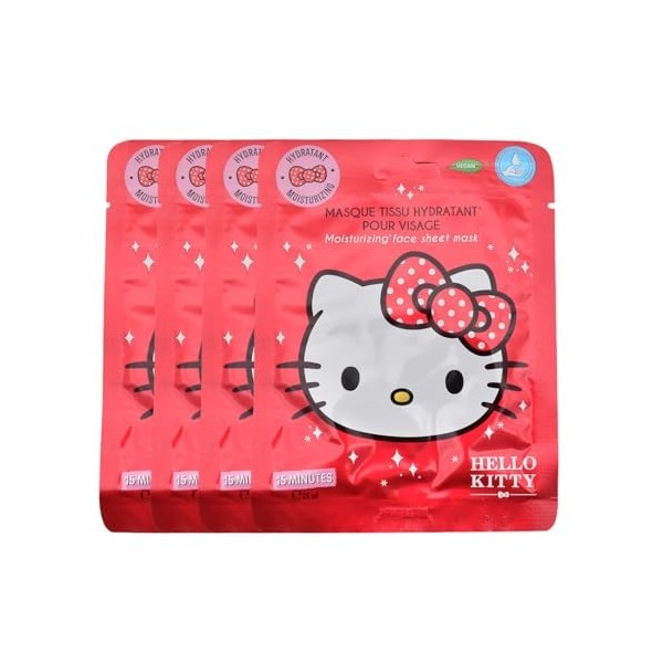 TAKE CARE | Masques Tissu Hydratants Hello Kitty | Hydratation intense | Adaptés à toutes les peaux | Formule douce | +90% d