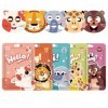 DOVBAN Lot de 5 masque facial pour enfants, masque facial cartoon, masques hydratants