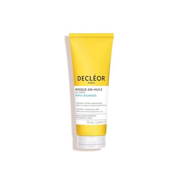 Decléor Masque-en-Huile Néroli Bigarade aux Huiles Essentielles, Squalane et Acide Hyaluronique pour Hydratation Intense, Con