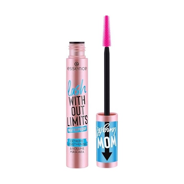essence lash WITHOUT LIMITS WATERPROOF EXTREME LENGTHENING & VOLUME MASCARA 03 Black Waterproof, waterproof, longueur, volume