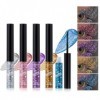 Mascara 5 Couleurs Pour Les Cils, Set De Mascara Pailleté Coloré Cils Brillants Volumineux Charmant Waterproof Longlasting Ha