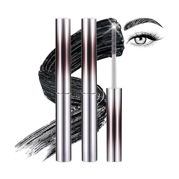 2 Pcs Metal Mascara, Mascara Waterproof, Lavable mascara Brosse Metal, Ajouter des Fibres pour un 5D CurlingMascara Volume et