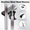2 Pcs Metal Mascara, Mascara Waterproof, Lavable mascara Brosse Metal, Ajouter des Fibres pour un 5D CurlingMascara Volume et