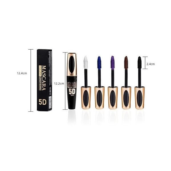 Mascara 5D Résistant à lEau - Volume Intense & Recourbé 10ml Végane - Pour Mariage, Soirées, Carnaval et Maquillage de Scène ...
