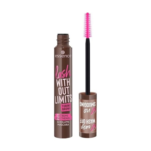 Essence Cosmetics lash WITHOUT LIMITS TUBING EXTREME LENGTHENING et VOLUME MASCARA mascara volume et longueur extrêmes, augme...