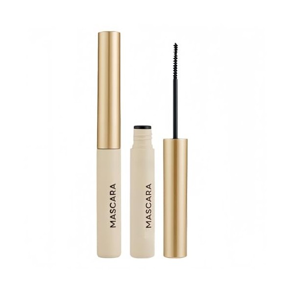 Mascara waterproof noir avec petite brosse pour cils inférieurs/fins/clairsemés, sans paquets, résistant aux traces, sans éca