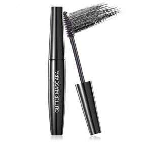 Prreal Mascara à paillettes noires, cils à séchage rapide Diamond Sparkly Eyelashes, long Lasting Curling Volumisant Mascara 