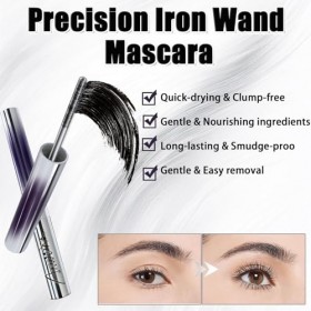 2 Pcs Metal Mascara, Iron Wand Mascara,mascara Waterproof, Washable MetalMascara, Non-Clumping, Long Lasting, Smudge-Proof, V