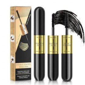 Mascara Waterproof,Mascara Fibre De Soie 4d,Mascaras 2 En 1 ImperméAble En Fibre De Soie,Volume Intense & Longueur ExtrêMe,An...