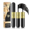 Mascara Waterproof,Mascara Fibre De Soie 4d,Mascaras 2 En 1 ImperméAble En Fibre De Soie,Volume Intense & Longueur ExtrêMe,An...