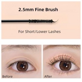 Mascara Résistant à lEau à Brossette Fine pour Cils Courts et Clairsemés, Volume, Tenue Longue, Allongeant et Épaississant, 