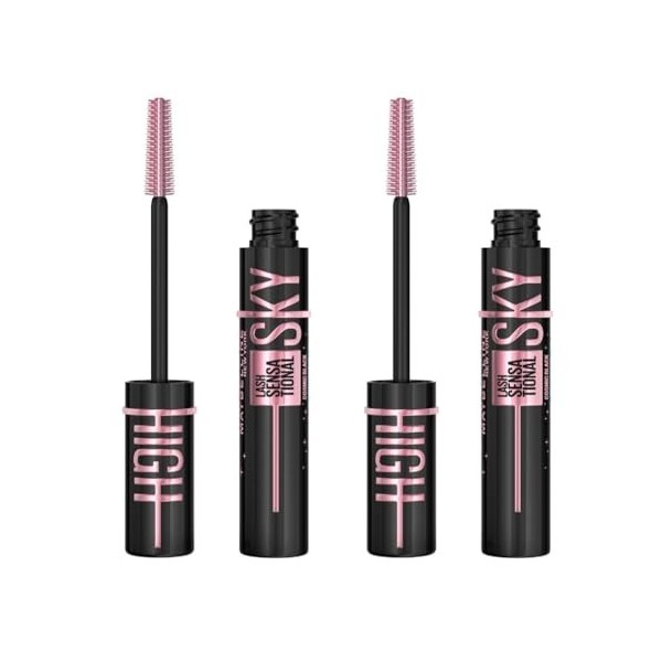 Maybelline New York - Lot de 2 Mascaras Volume et Longueur - Sky High Cosmic Black - 2 x 7,2 ml Mascara