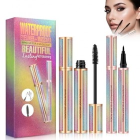 Mascara 4D Et Eyeliner Imperméable, Effet Longue Durée Et Volume Intense, Kit Maquillage Yeux Pour Fête, Cosmétique Fibre, Fa
