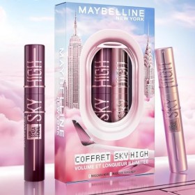 Maybelline New-York - Coffret 2 Mascara Volume & Longueur - Sky High - Teinte : Very Black & Burgundy Haze - 7,2 ml