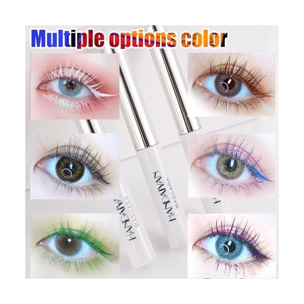 Mascara Coloré Imperméable - Finition Précise Pinceau Fin - Longue Tenue - Idéal Fêtes, Carnaval, Soirées & Maquillage Festif...