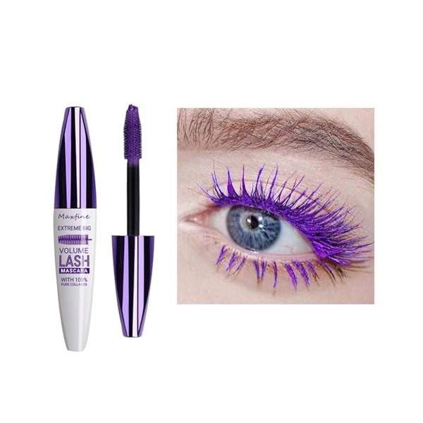 Mascara Coloré Imperméable - Finition Précise Pinceau Fin - Longue Tenue - Idéal Fêtes, Carnaval, Soirées & Maquillage Festif...
