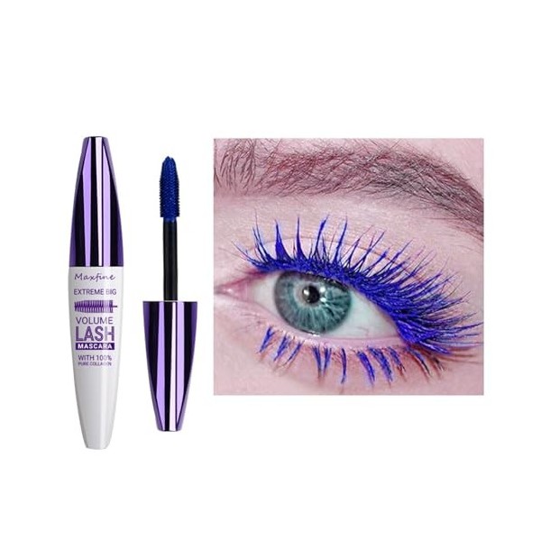 Mascara Coloré Imperméable - Finition Précise Pinceau Fin - Longue Tenue - Idéal Fêtes, Carnaval, Soirées & Maquillage Festif...