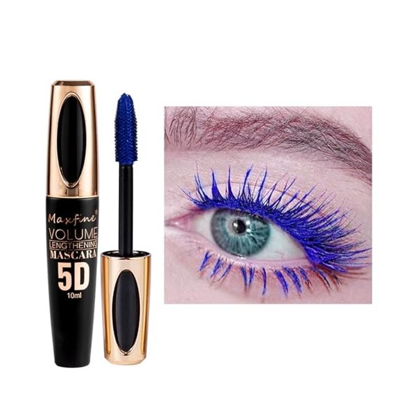 Mascara Coloré Imperméable - Finition Précise Pinceau Fin - Longue Tenue - Idéal Fêtes, Carnaval, Soirées & Maquillage Festif...