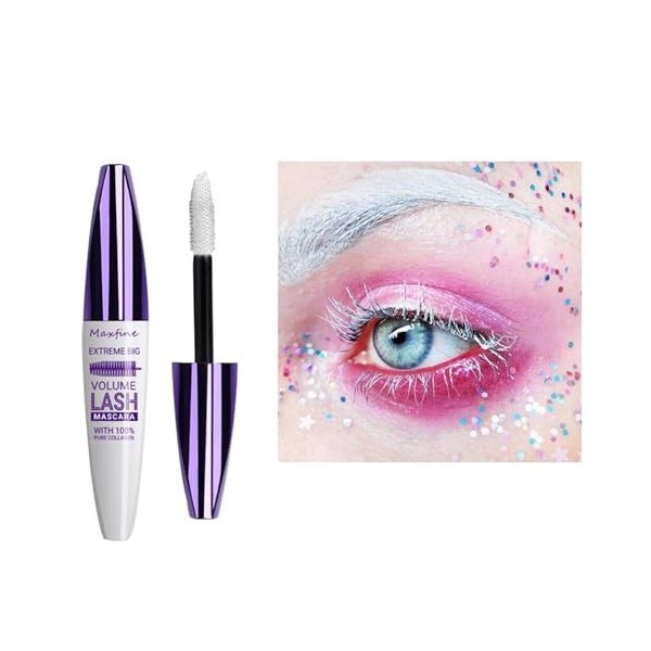Mascara Coloré Imperméable - Finition Précise Pinceau Fin - Longue Tenue - Idéal Fêtes, Carnaval, Soirées & Maquillage Festif...