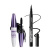 Mascara & Eyeliner Bleu Set, 5D Fibre de Soie Mascara Volume et Longueur, Crayon Yeux Couleur Met, Très Pigmentée, Waterproof