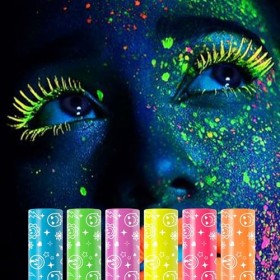 Matte Liquid Mascara Set 6 Colors UV Neon Mascara Pencil Waterproof Long Lasting Thick Volume Eye Lash Make Up Christmas Fest