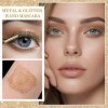 Prreal Mascara à paillettes dorées - Mascara pour cils et cils - Longue durée de vie - Volume des boucles - Maquillage des ye