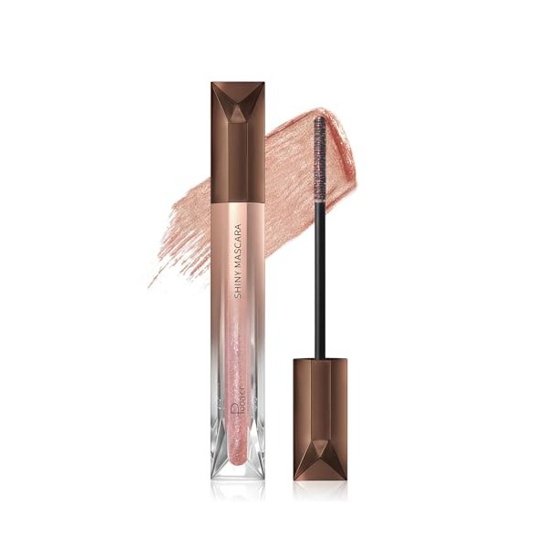 Prreal Mascara à paillettes dorées - Mascara pour cils et cils - Longue durée de vie - Volume des boucles - Maquillage des ye