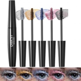 Sitovely 5PCS Mascara Coloré Pour les cils, Coffret de Mascaras Scintillants Effet Diamant, Mascara Coloré Volumisant et Reco