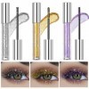 Mascara Pailleté,Fard à Paupières Mascara Liquide 3 Couleurs - MascaraVolumisant Allongant Diamants Étincelants,Anti-Sweat,No...