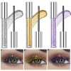Mascara Pailleté,Fard à Paupières Mascara Liquide 3 Couleurs - MascaraVolumisant Allongant Diamants Étincelants,Anti-Sweat,No...