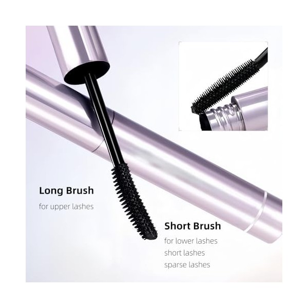 Mascara avec brosse spéciale pour cils bien définis, résistant aux traces, sans paquets, waterproof, longue tenue, look natur
