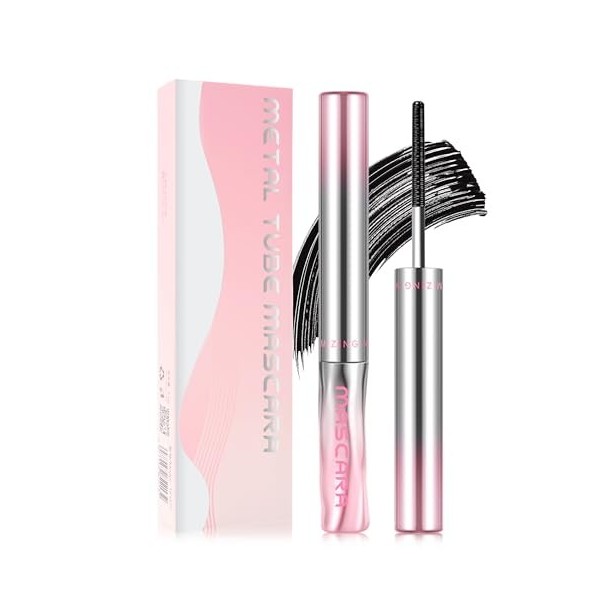 Mascara Waterproof, Marron Longue Durée 3D Mascara Extension de Boucles Volume, Longue Durée, Pinceau Ultra Fin Non Aggloméra