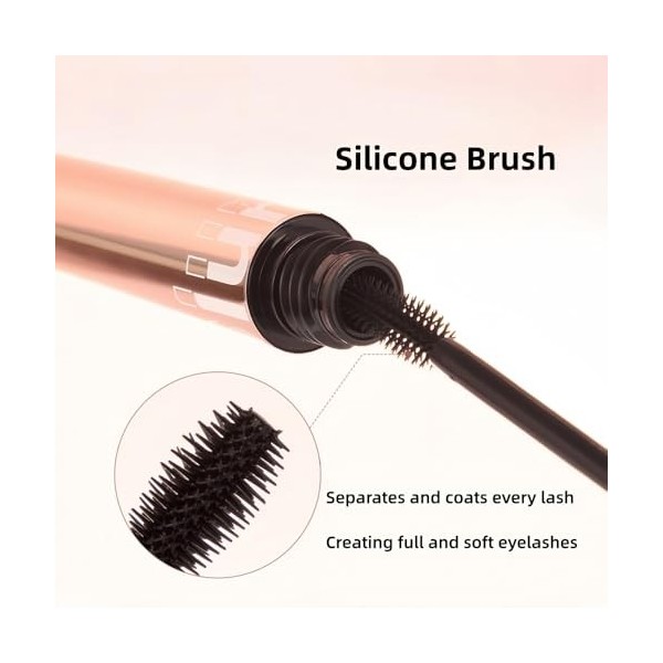 Mascara Noir pour des Cils Plus Fournis, Plus Longs et Volumineux, Waterproof, Longue Tenue, Anti-Bavure, Sans Paquets 1 Piè