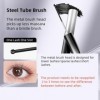 Mascara waterproof à brosse en fer pour cils fins et courts, noir, brosse en métal, résistant aux bavures, recourbant et de l