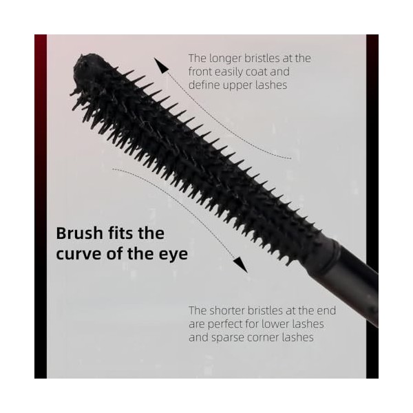 Mascara Noir Waterproof à Brosse Spéciale, Volume, Recourbant et Allongeant, Longue Tenue, Sans Paquets, Anti-Bavure 1 Pièce