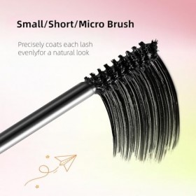 Mascara Waterproof Noir à Petite Brosse, Volume, Anti-Bavure, Sans Paquets, Longue Tenue, Naturel, Cadeau 1 Pièce 